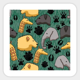 Whimsical Safari Animals in Repeat Sticker